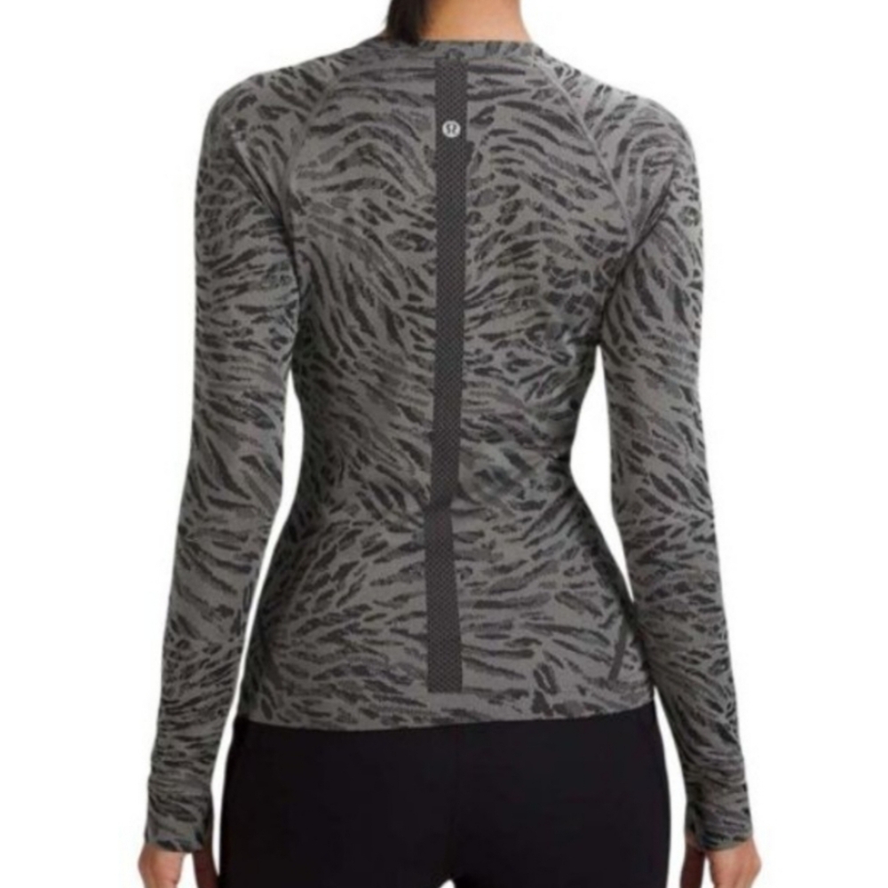 Lululemon Swiftly Tech 2.0 Long Sleeve Race Length Primal Clash Black Gray 16 - Picture 2 of 15
